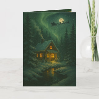 Carte de vœux de Noël - Cabane dans les bois