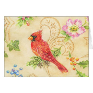 Carte de voeux de Noël cardinale brillante