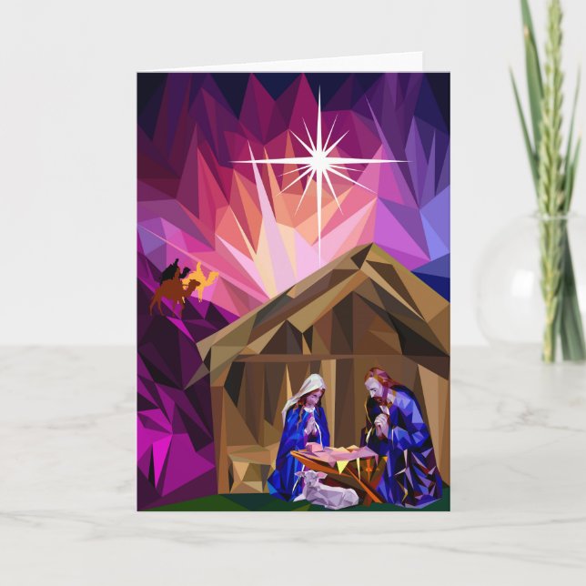 Carte de voeux de Noël "Cette nuit sainte" (Devant)