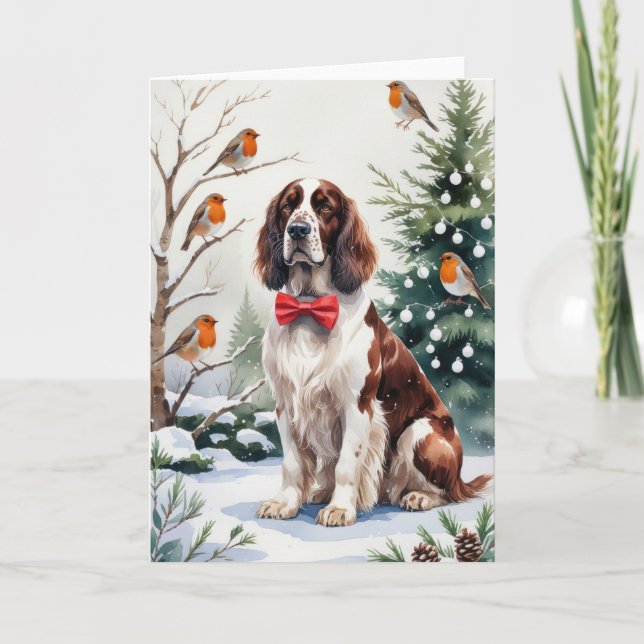 Carte de vœux de Noël Chien Setter Anglais (Devant)
