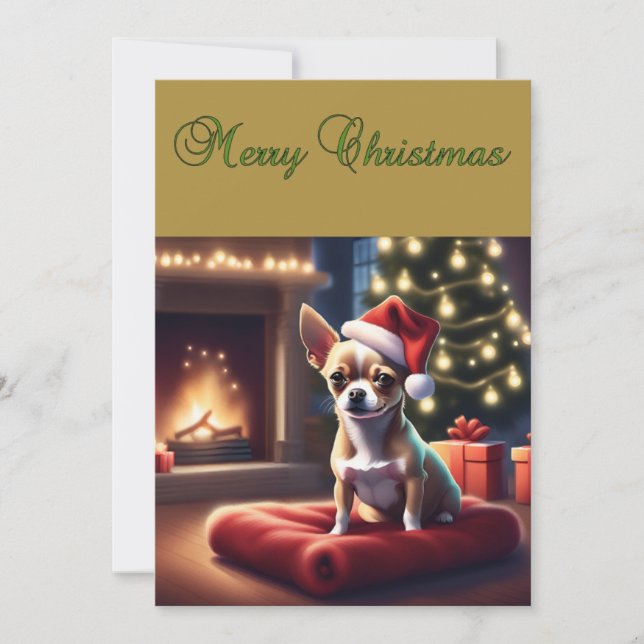 Carte de voeux de Noël Chihuahua (Devant)