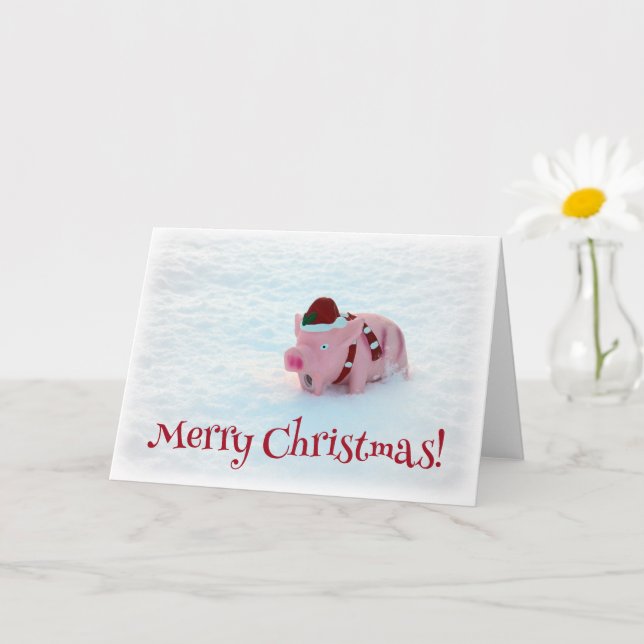 Carte de vœux de Noël cochonne adorable ! (Petite plante)