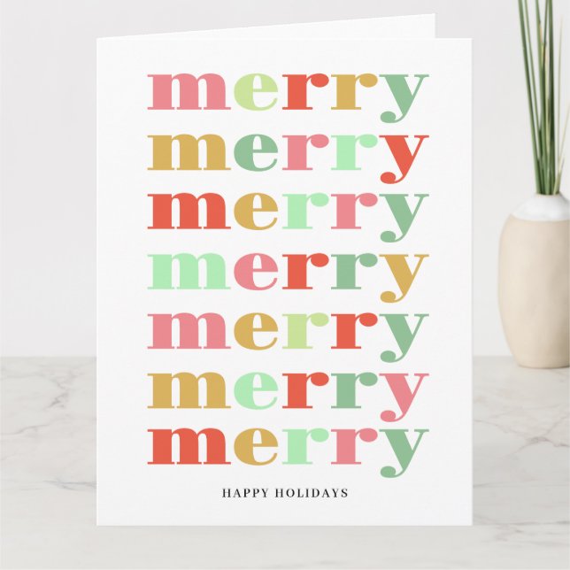 Carte de voeux de Noël colorée (Devant)