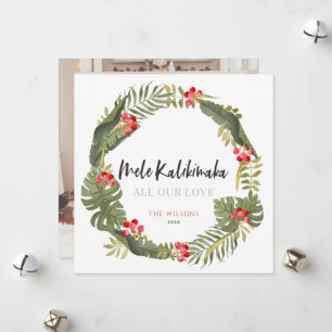 Carte de vœux de Noël Couronne tropicale Mele Kali