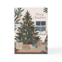 Carte de vœux de Noël Cozy Christmas Tree