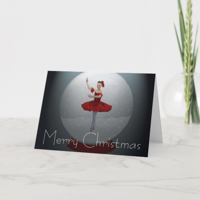 Carte de voeux de Noël de ballerine de Toyland (Devant)