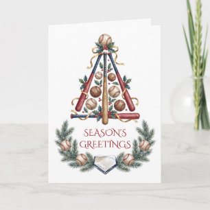Carte de vœux de Noël de baseball