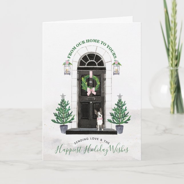 Carte de voeux de Noël de Boston Terrier Dog (Devant)