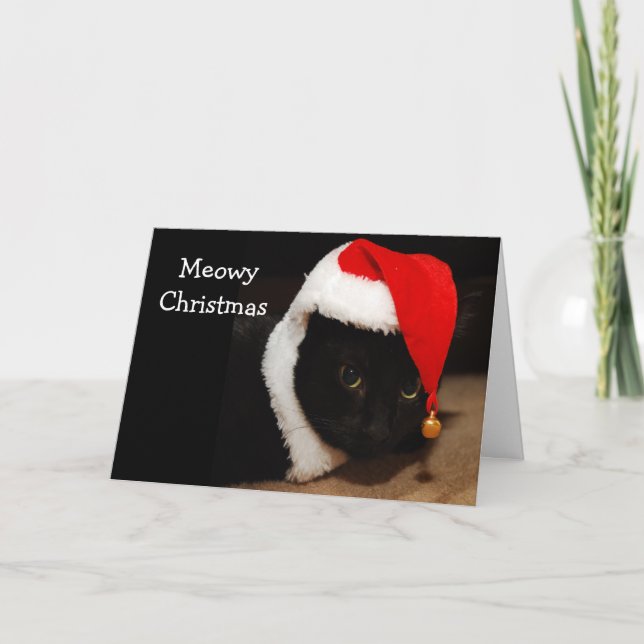Carte de voeux de Noël de chat (Devant)