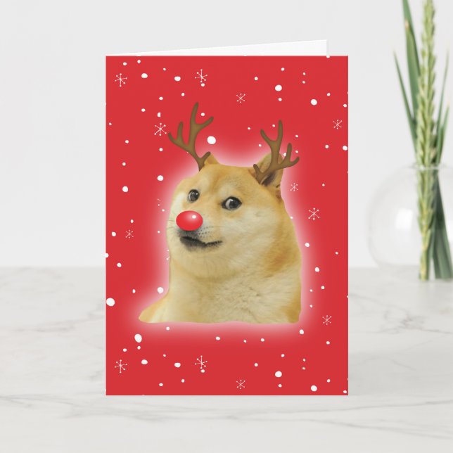 Carte de vœux de Noël de chien Dogright Doggo roug (Devant)