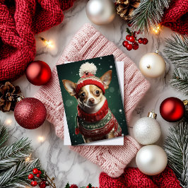 Carte de vœux de Noël de Chihuahua festive