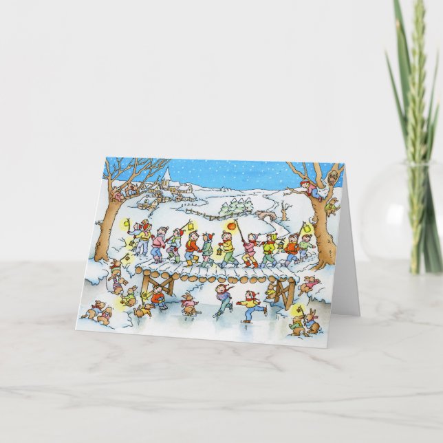 Carte de voeux de Noël de cortège de neige (Devant)