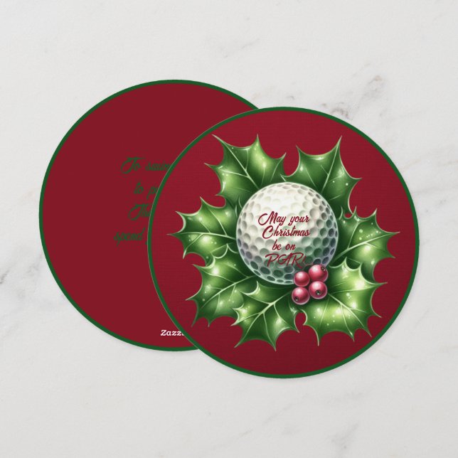 Carte de voeux de Noël de Golf Buddy (Devant / Derrière)