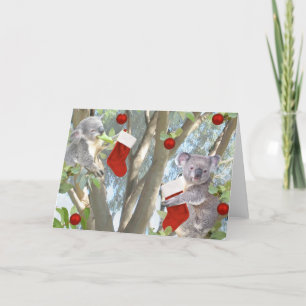 Carte de vœux de Noël de koalas