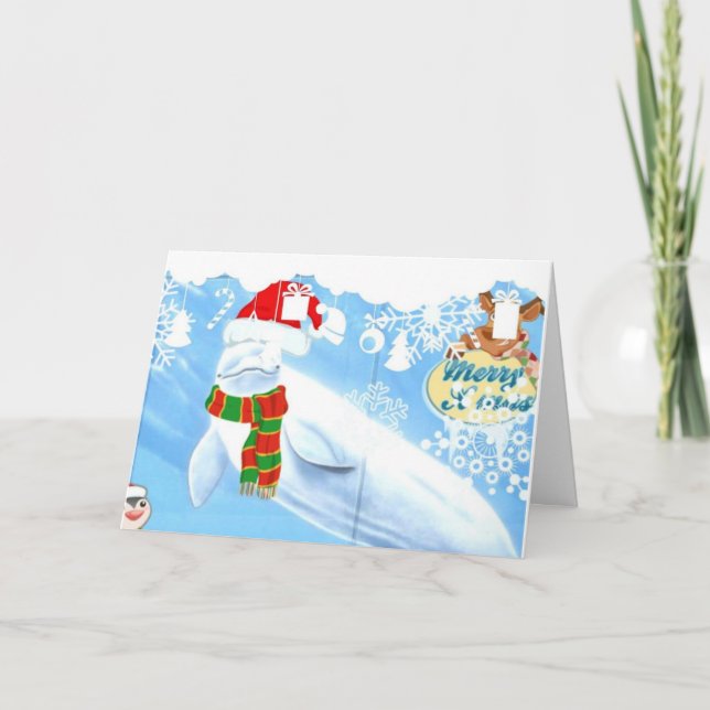 Carte de voeux de Noël de la charmante baleine bél (Devant)
