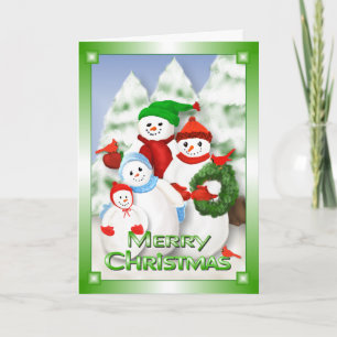 Carte de voeux de Noël de la famille Snowman