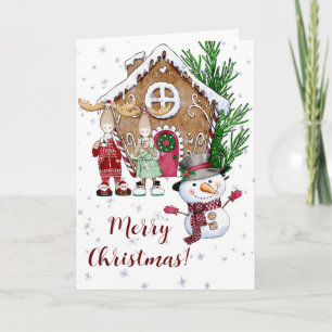Carte de voeux de Noël de la maison de pain d'épic