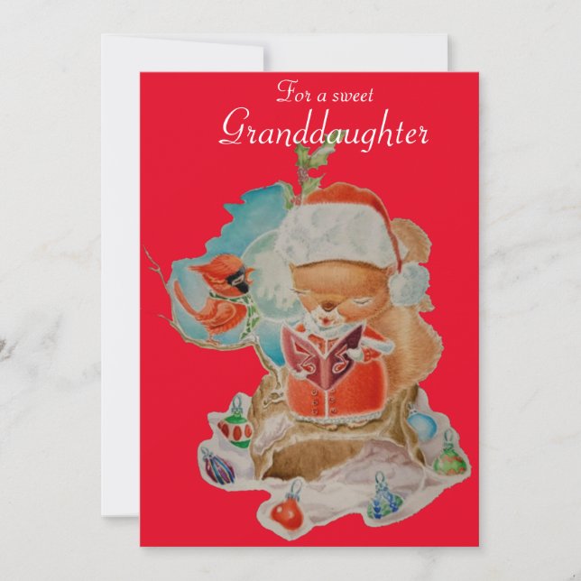 Carte de voeux de Noël de la petite-fille (Devant)