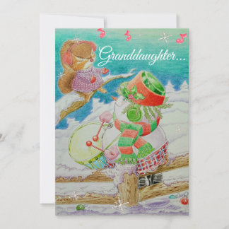 Carte de voeux de Noël de la petite-fille