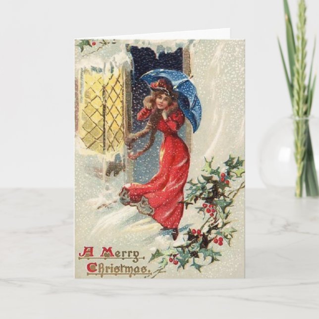 Carte de voeux de Noël de la tempête de neige vict (Devant)