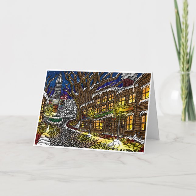 Carte de voeux de Noël de la vieille ville (Devant)