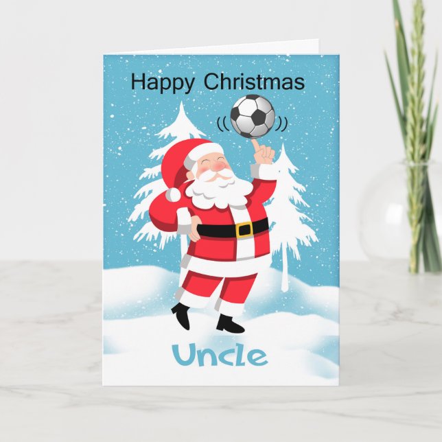 Carte de voeux de Noël de l'oncle de football (Devant)