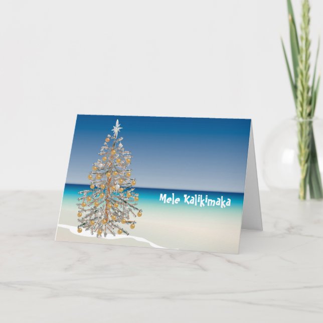 Carte de voeux de Noël de Mele Kalikimaka Hawaiian (Devant)