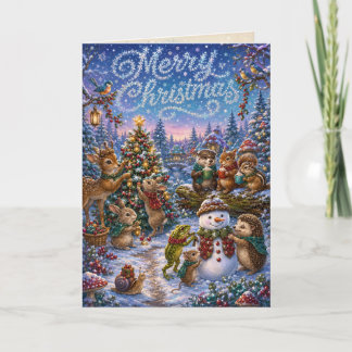 Carte de vœux de Noël de Moonberry Hollow Woodland