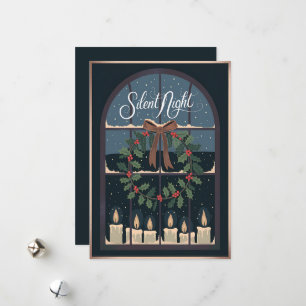 Carte de vœux de Noël de nuit silencieuse
