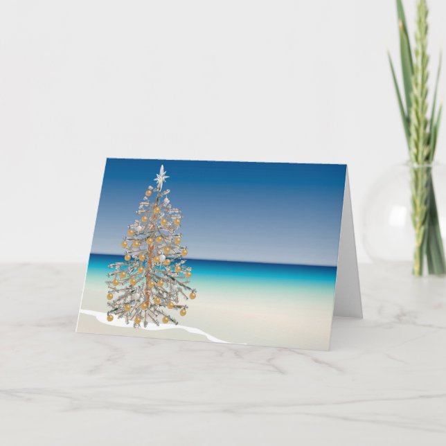 Carte de voeux de Noël de plage (Devant)