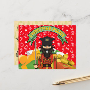 Carte de vœux de Noël de police Casse-noisette d