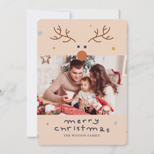 Carte de voeux de Noël de Rudolph Rednose Reindeer (Devant)