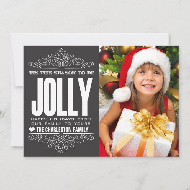 Carte de vœux de Noël de saison Famille Photo (Devant)