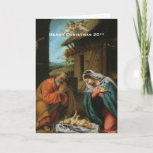 Carte de voeux de Noël de scène de nativité