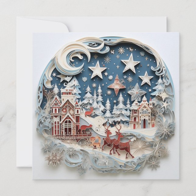 Carte de vœux de Noël décorée pour les fêtes (Devant)