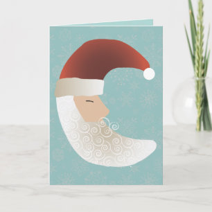 Carte de voeux de Noël demi-lune Père Noël