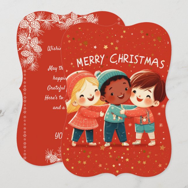Carte de voeux de Noël des camarades de classe (Devant / Derrière)