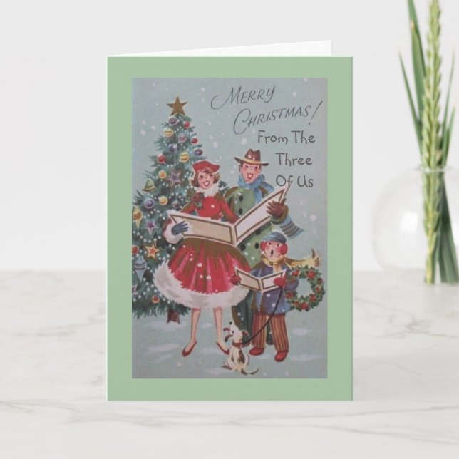 Carte de voeux de Noël des trois d'entre nous (Devant)