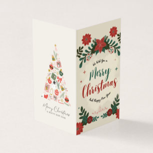 Carte de vœux de Noël design blanc cassé