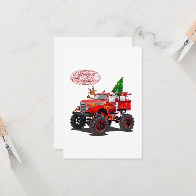 Carte de vœux de Noël dessin animé (Devant/Arrière en situation)