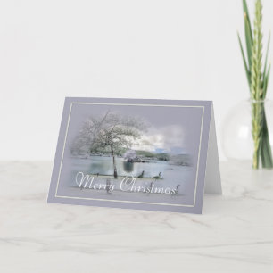 Carte de voeux de Noël d'hiver Lake/Oies