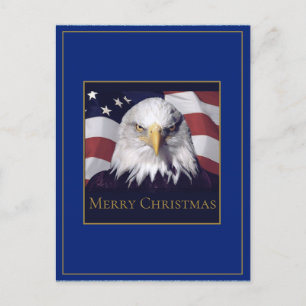 Carte de vœux de Noël Drapeau américain & Aigle
