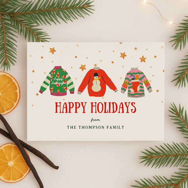 Carte de vœux de Noël drôle de pull moche (Créateur téléchargé)