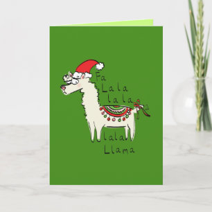 Carte de vœux de Noël drôle Fa la la Lama