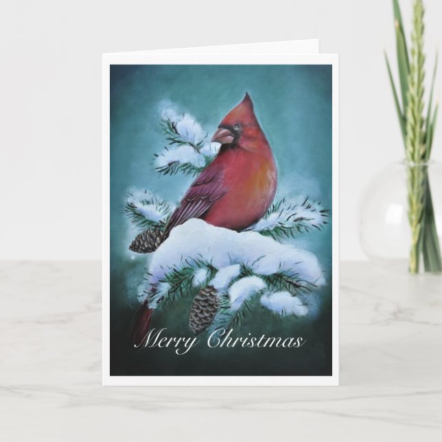 Carte de voeux de Noël du Cardinal Rouge (Devant)