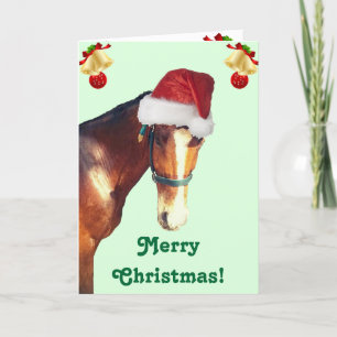 Carte de voeux de Noël du Cheval mignon