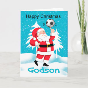 Carte de voeux de Noël du football/football de