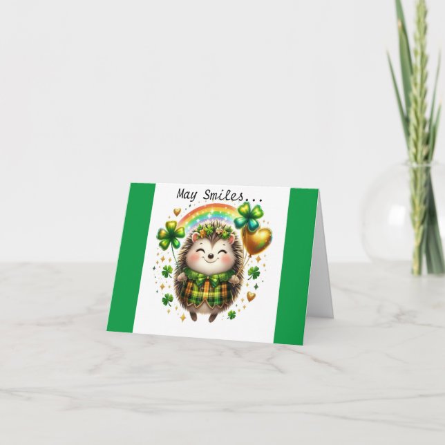 Carte de vœux de Noël du hérisson de la Saint-Patr (Devant)