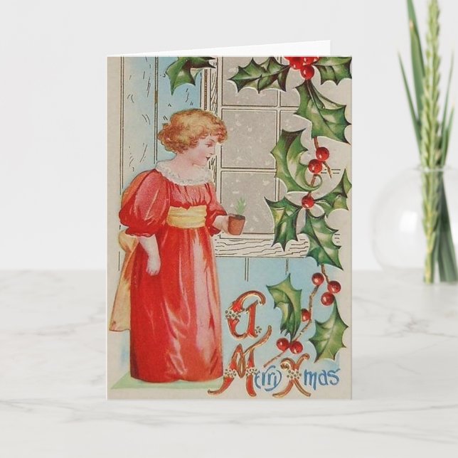 Carte de voeux de Noël du jardinier victorien (Devant)