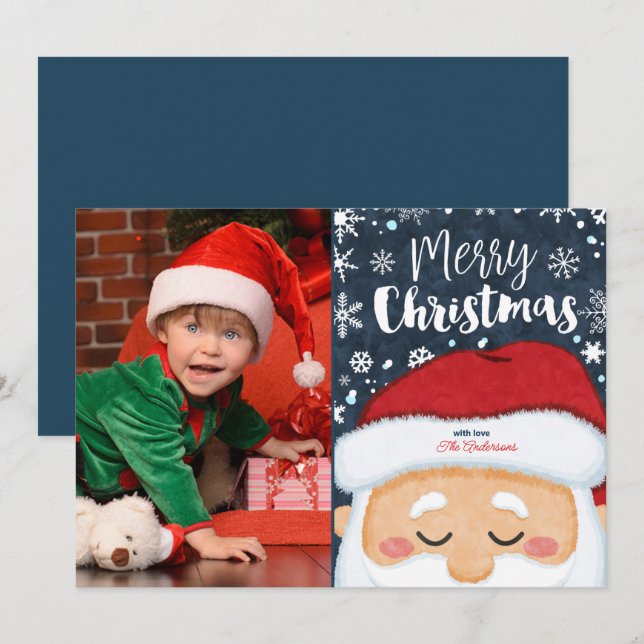 Carte de voeux de Noël du Père Noël (Devant / Derrière)